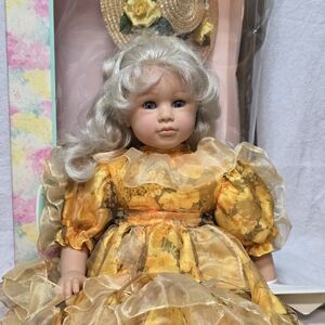 Rare Vintage Zanini Zambelli 24" Doll with Spring Outfit & Hat, Made in Italy.